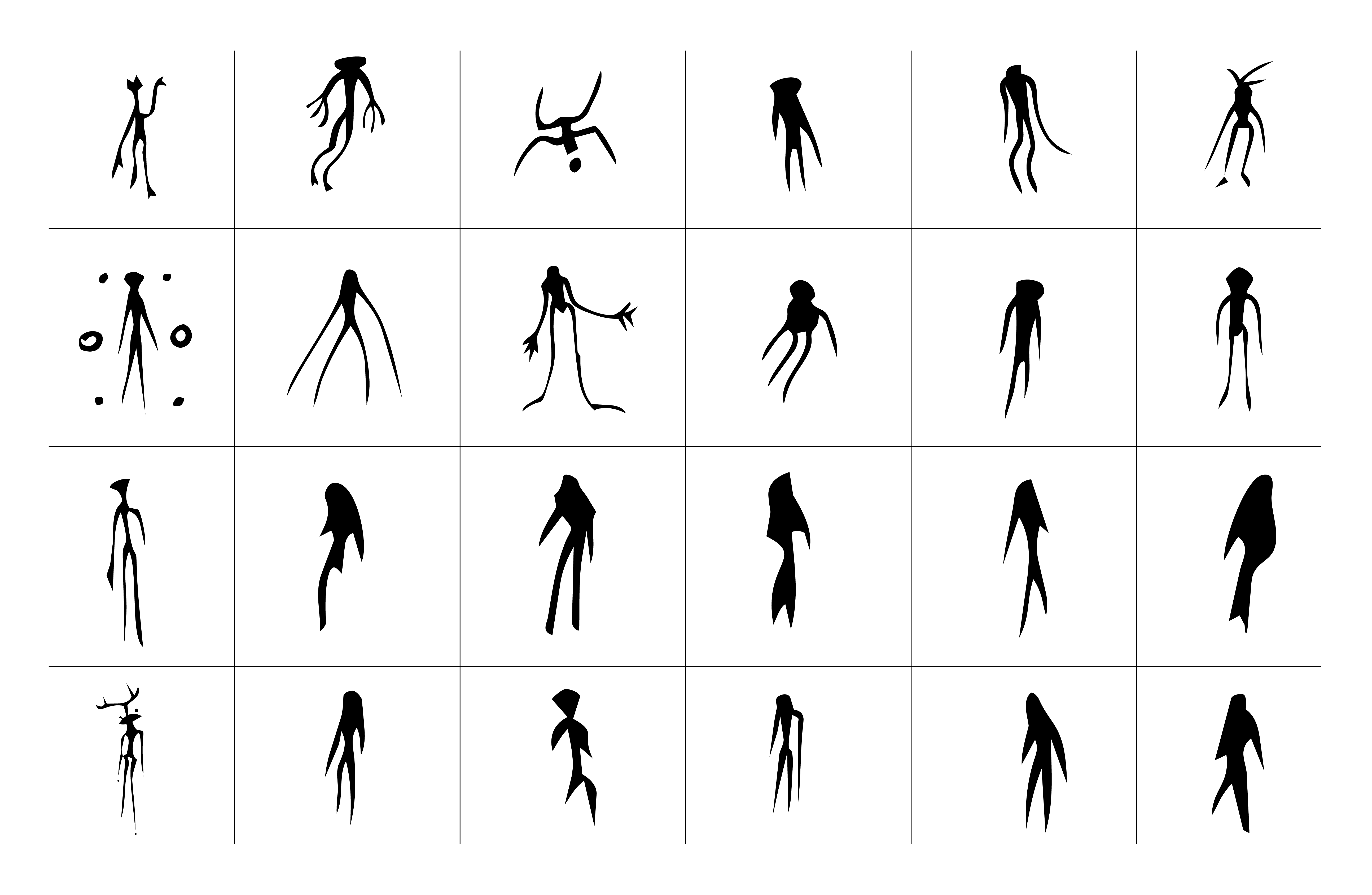 Flash sheet — ink characters on black